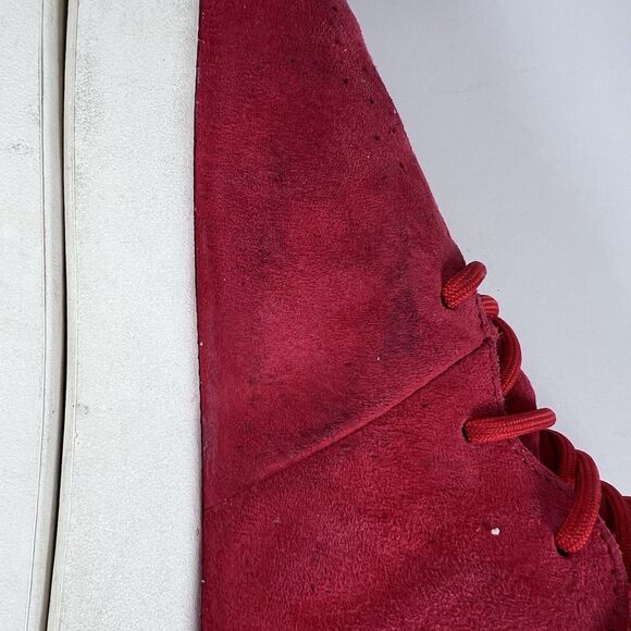 Adidas Tubular Invader Mid Red Suede Lace Up Athletic Shoes Men's Size 10 - Picture 6 of 11